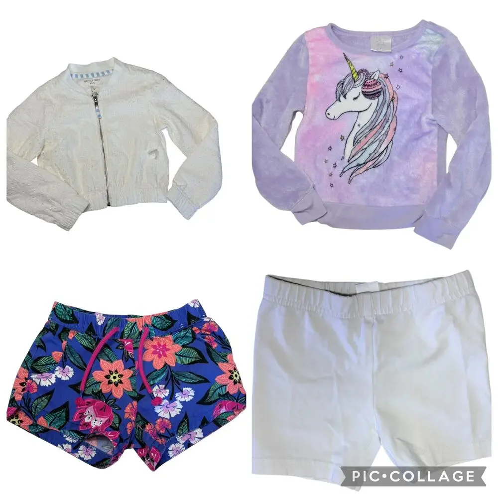 12pc Toddler Girls 4t / 5t Clothing Bundle Leggings Shorts Nightgowns & Bathrobe